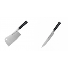 AKCIA 1+1 Kuchařský nůž-sekáček Samura Mo-V (SM-0040), 180mm + Filetovací nůž Samura MO-V (SM-0045), 230mm